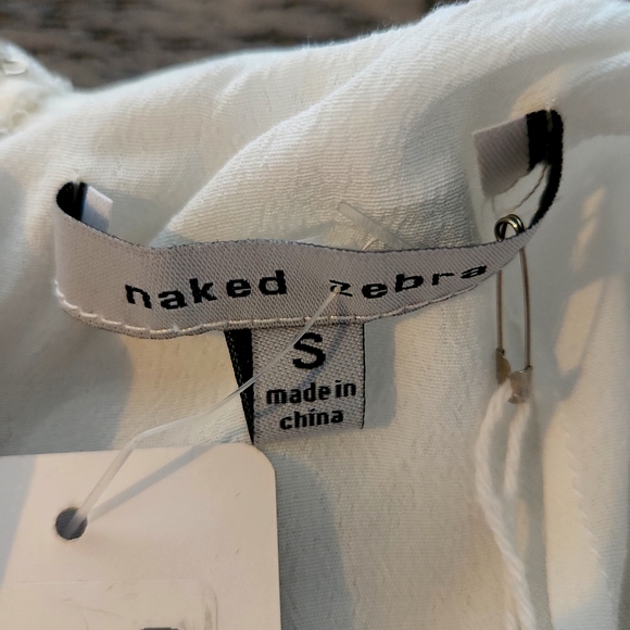 Naked Zebra Romper in White Size Small NWT - Picture 6 of 7